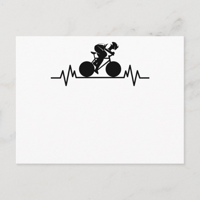 Bike Road Heartbeat Design Bicycle Gift Postkarte (Vorderseite)