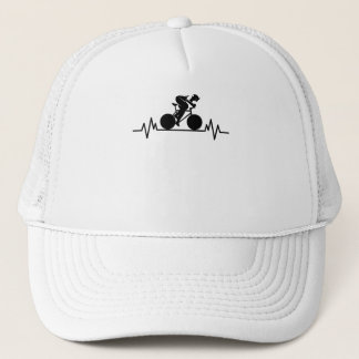Bike Road Heartbeat Design Bicycle Gift Truckerkappe
