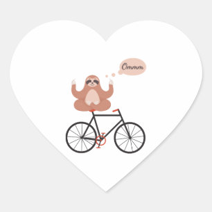 Bike Road - MTB Sloth - Geschenk für die Bike Herz-Aufkleber