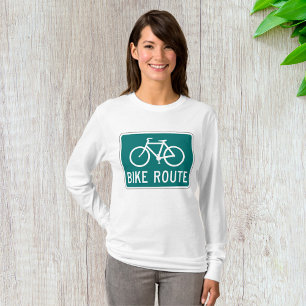 Bike Route Schild Womens Langschläfchen T-Shirt