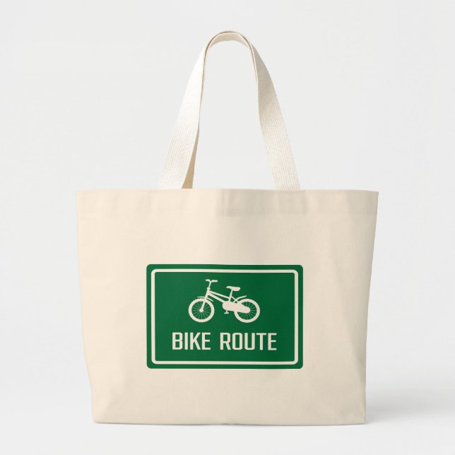 Bike-Route-Zeichen Jumbo Stoffbeutel (Vorne)
