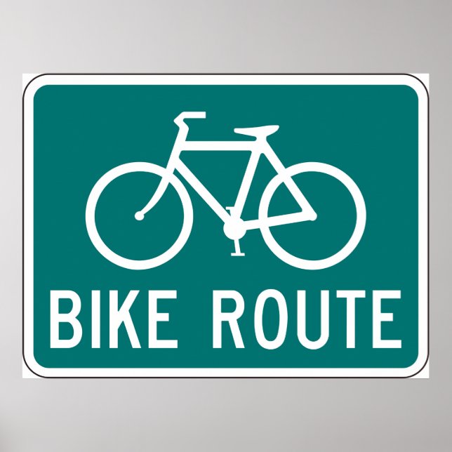 Bike-Route-Zeichen Poster (Vorne)