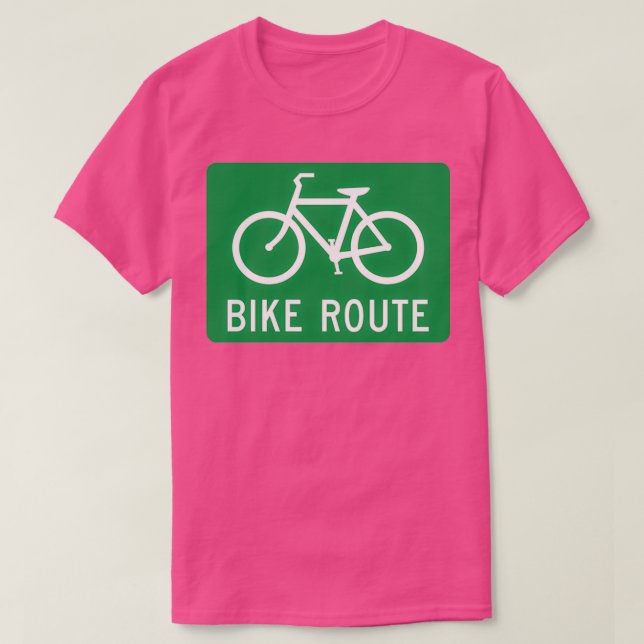 Bike-Route-Zeichen T-Shirt (Design vorne)