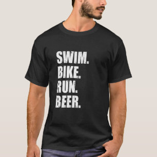 Bike-Run-Bier beim Schwimmen mit dem Fahrrad T-Shirt