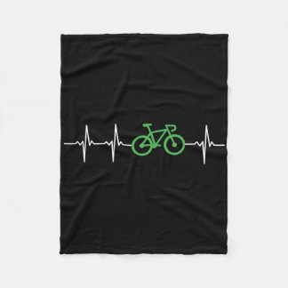 Bike Sinus Rhythm Heartbeat Love Biking Velo Cycli Fleecedecke