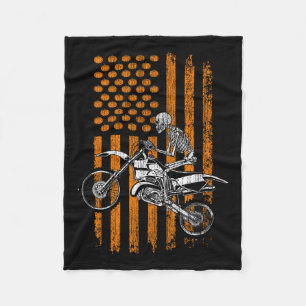 Bike Skeleton Halloween Men Boys Dirt Bike Fan T-S Fleecedecke
