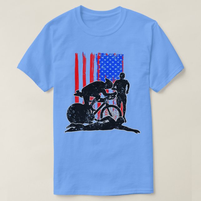 Bike Swim Run Triathlon Hobby Sport Game Geschenk  T-Shirt (Design vorne)