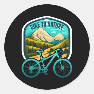 Bike to Nature Mountain Biking Bergsee-Zauber im V Runder Aufkleber