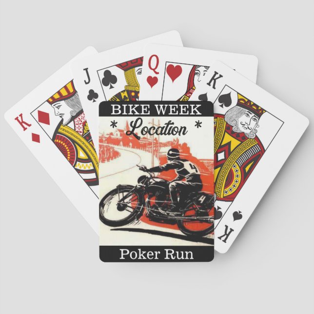 Bike Week-Poker - Benutzerdefinierter Standort Spielkarten (Rückseite)