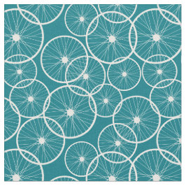 Bike Wheels Blau und Weiß Muster Stoff