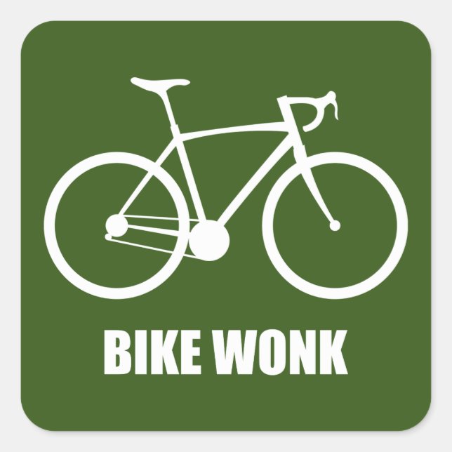 Bike Wonk Quadratischer Aufkleber (Vorderseite)