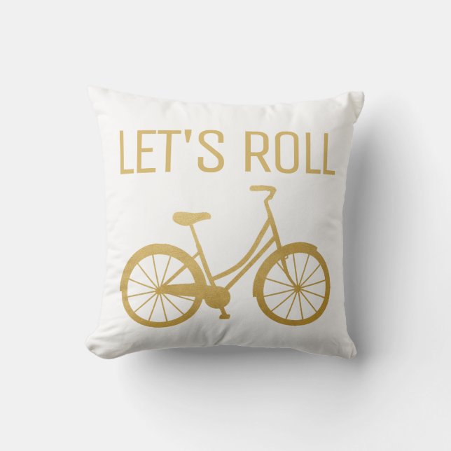 Bike Zitat Lasse Roll Gold Modernes Bike Kissen (Vorderseite)