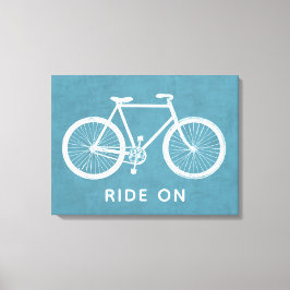 Bike Zitat Türkis blaue Kunst Canvas Print Leinwanddruck