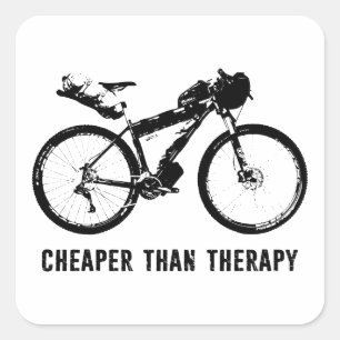 Bikepack, billiger als Therapie Quadratischer Aufkleber