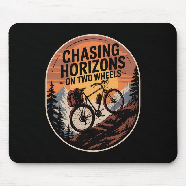 Bikepacking Outdoor Mountain Biking Chasing Horizo Mousepad (Vorne)