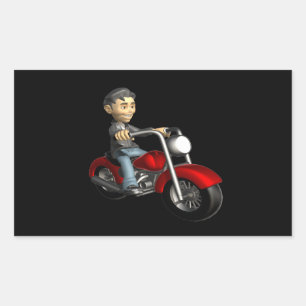 Biker 9 rechteckiger aufkleber