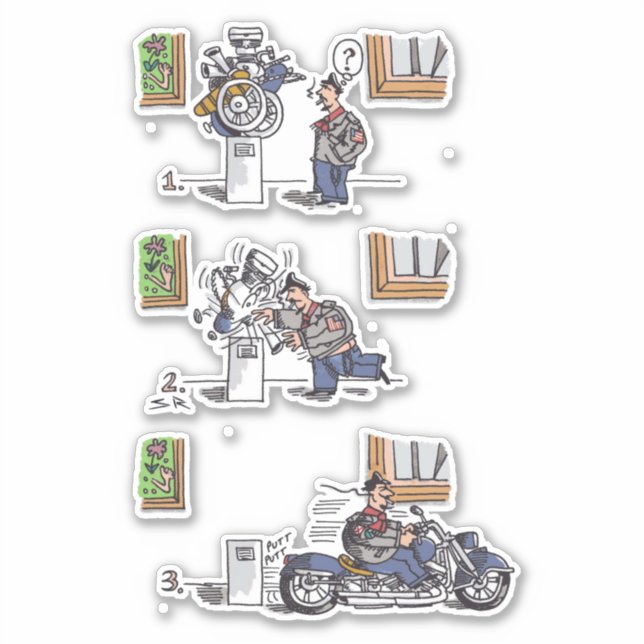 Biker am Konturaufkleber Aufkleber (Vorderseite)