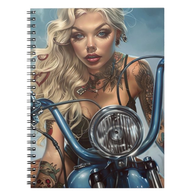 Biker Babe11 Notizblock (Vorderseite)