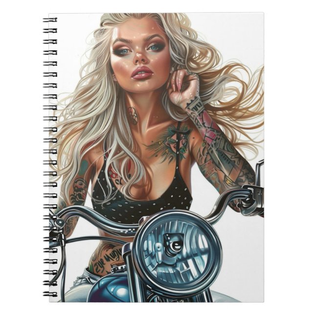 Biker Babe12 Notizblock (Vorderseite)