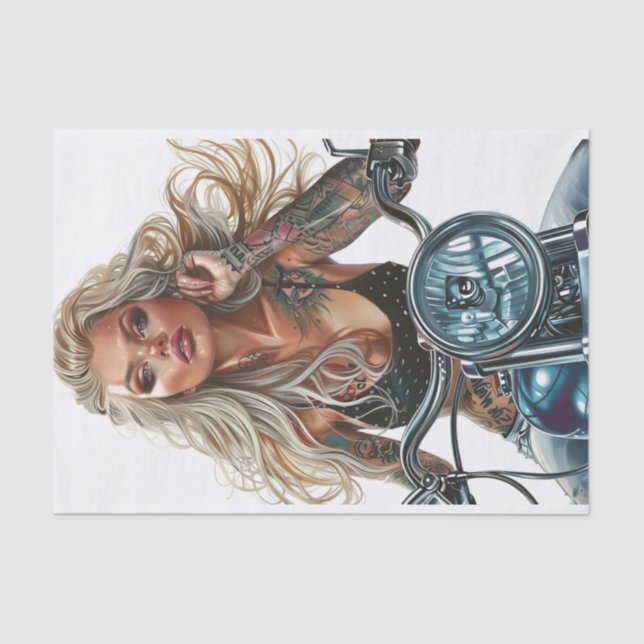 Biker Babe12 Seidenpapier (Vorderseite)