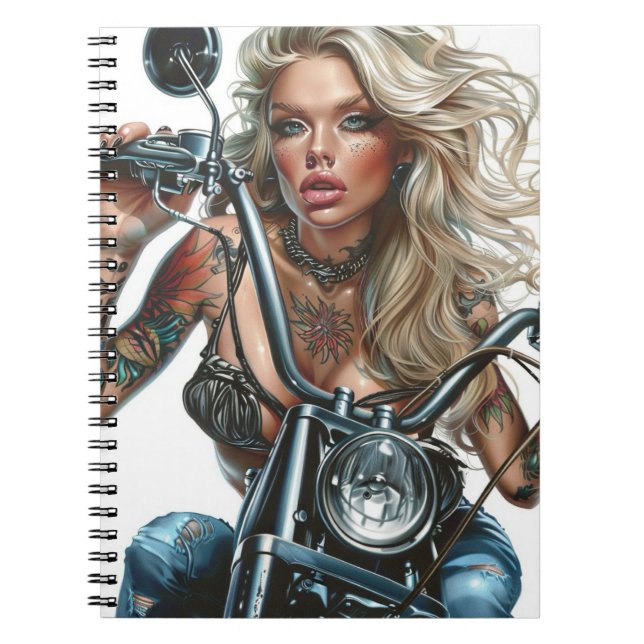 Biker Babe15 Notizblock (Vorderseite)