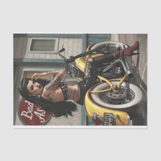 Biker Babe6 schlecht für die Knochen-Edition Seidenpapier (Vorderseite)