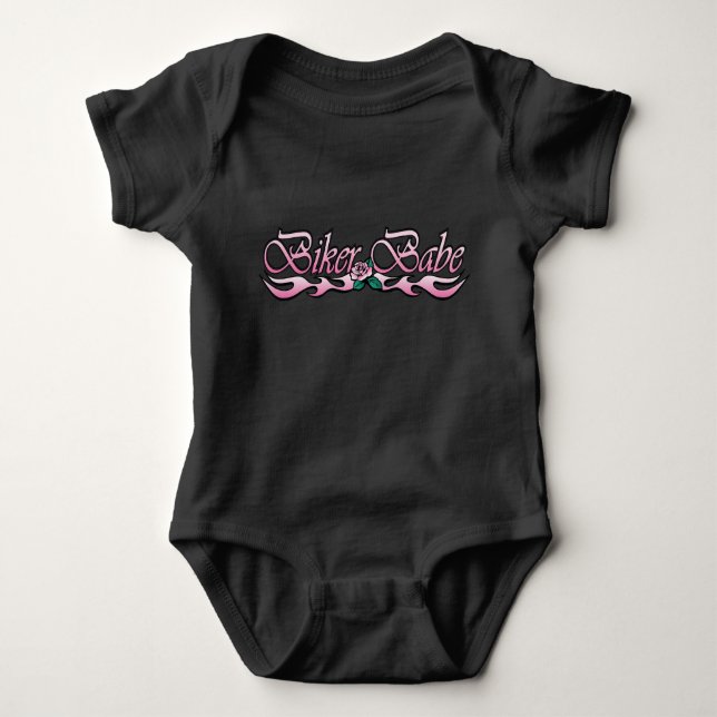 Biker Babe Baby Strampler (Vorderseite)