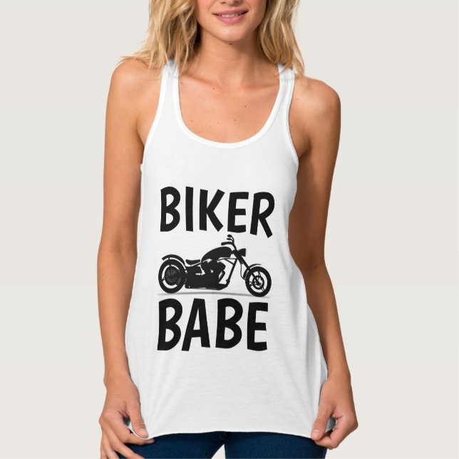 BIKER BABE, Ladys Motorrad T - Shirt (Vorderseite)