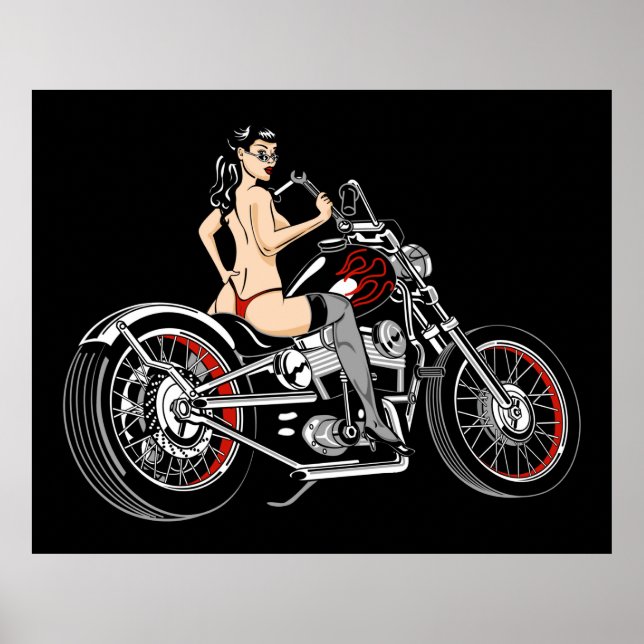 Biker Babe Poster (Vorne)
