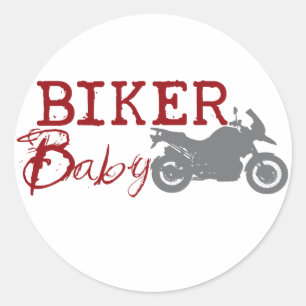 Biker Baby Runder Aufkleber