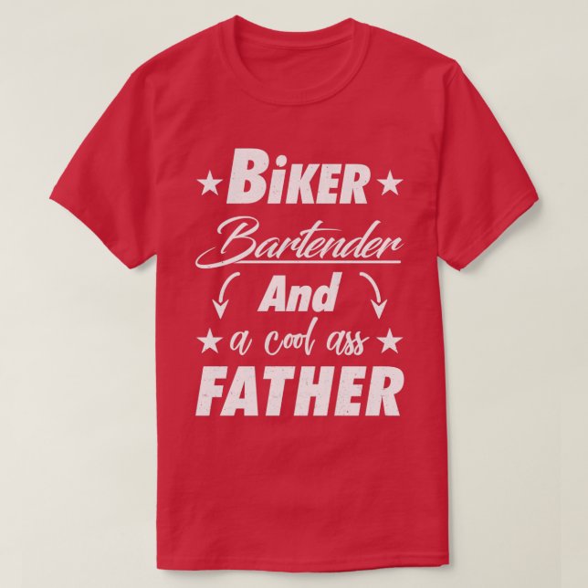 Biker Barkeeper Vater T-Shirt (Design vorne)