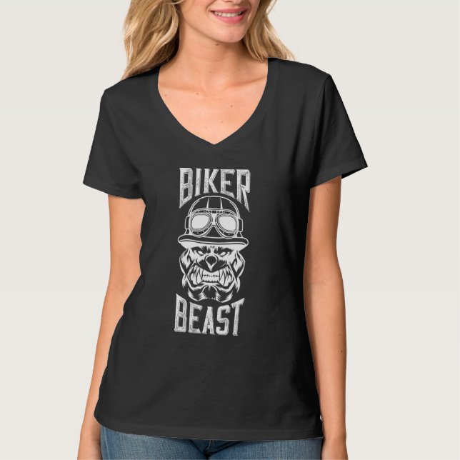 Biker Beast Dog  Motorcycle Dad Rider Quote   T-Shirt (Vorderseite)