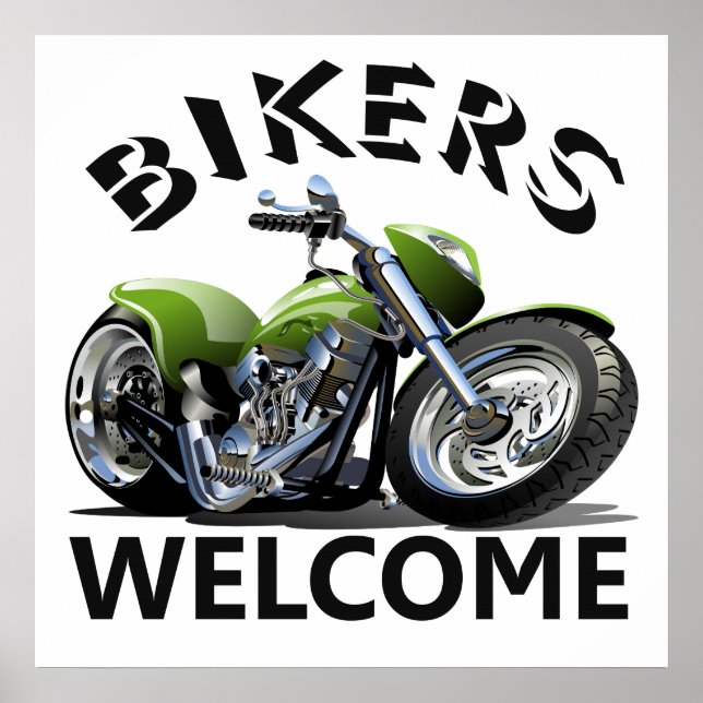 Biker Begrüßungszeichen Poster (Vorne)