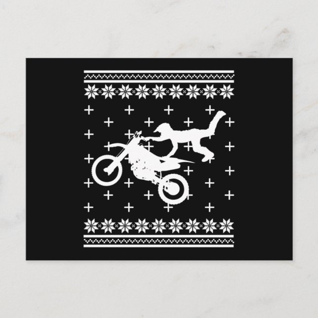 Biker Bike Motocross Ugg Weihnachts Motorrad Gif Postkarte (Vorderseite)