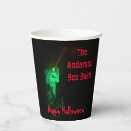 Biker Billy Halloween Skeleton Black & Red Pappbecher