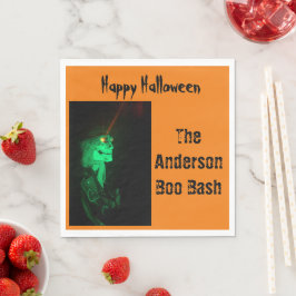 Biker Billy Halloween Skeleton Pumpkin Orange Serviette