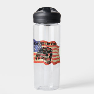 Biker bis zum Ende Schädel USA Flag Kunst Trinkflasche