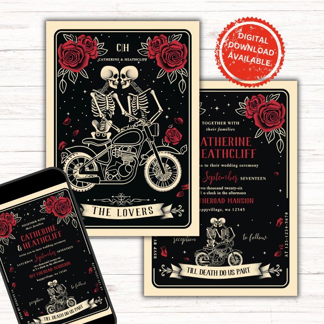 Biker bis zum Tarot Hochzeit Einladung (Von Creator hochgeladen)