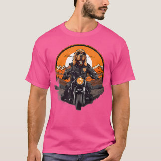 Biker Bloodhound Dog Riding Motorrad T-Shirt