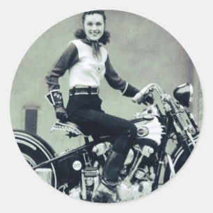 Biker-Braut Runder Aufkleber