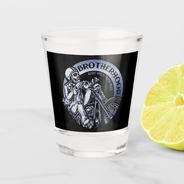 Biker Brotherhood Black Schnapsglas (Vorderseite)