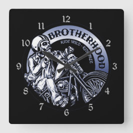 Biker-Bruderschaft Quadratische Wanduhr
