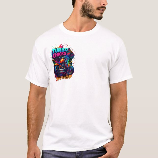 Biker Burn the Road T-Shirt | Motorcycle Rider Tee (Vorderseite)