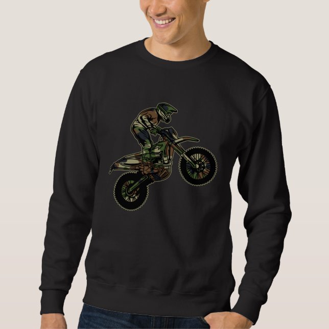 Biker Camouflage Motorbike Crossbike Bike Rider Tr Sweatshirt (Vorderseite)