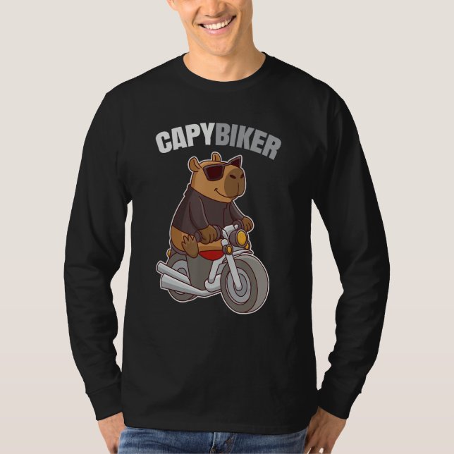 Biker Capybara - Funny Capybiker T-Shirt (Vorderseite)