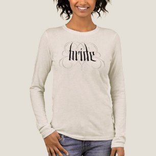 Biker Chic Bride Hand Letter Wedding Probe Tri-Blend Shirt