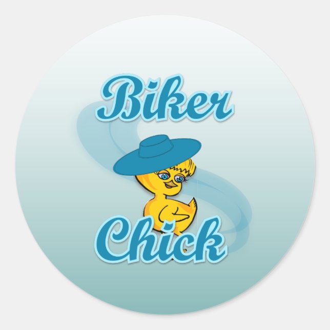 Biker Chick #3 Runder Aufkleber (Vorderseite)