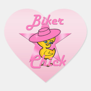 Biker Chick #8 Herz-Aufkleber