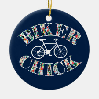 Biker Chick Bike Keramik Ornament