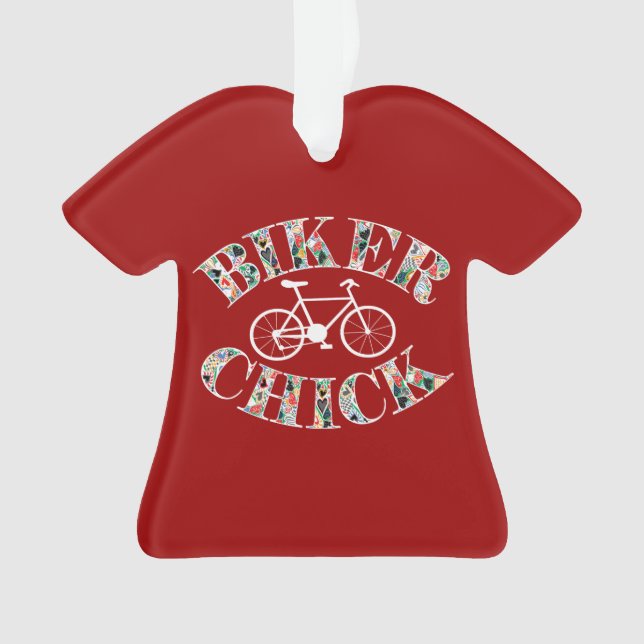 Biker Chick Bike Ornament (Vorderseite)